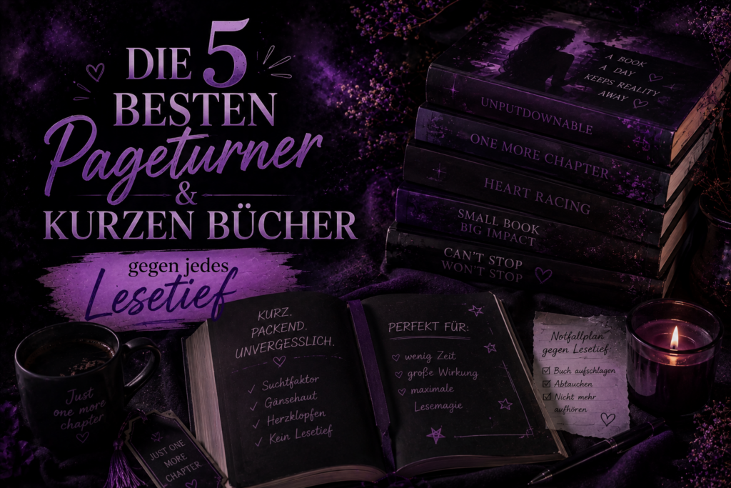 Die 5 besten Pageturner & kurzen Bücher gegen jedes Lesetief